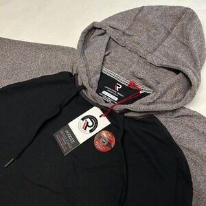 NWT International Report Essentials Hoodie Mens XL Black Gray Raglan Pullover